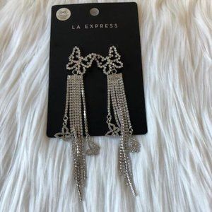 LA Express Butterfly Long Dangle Earrings